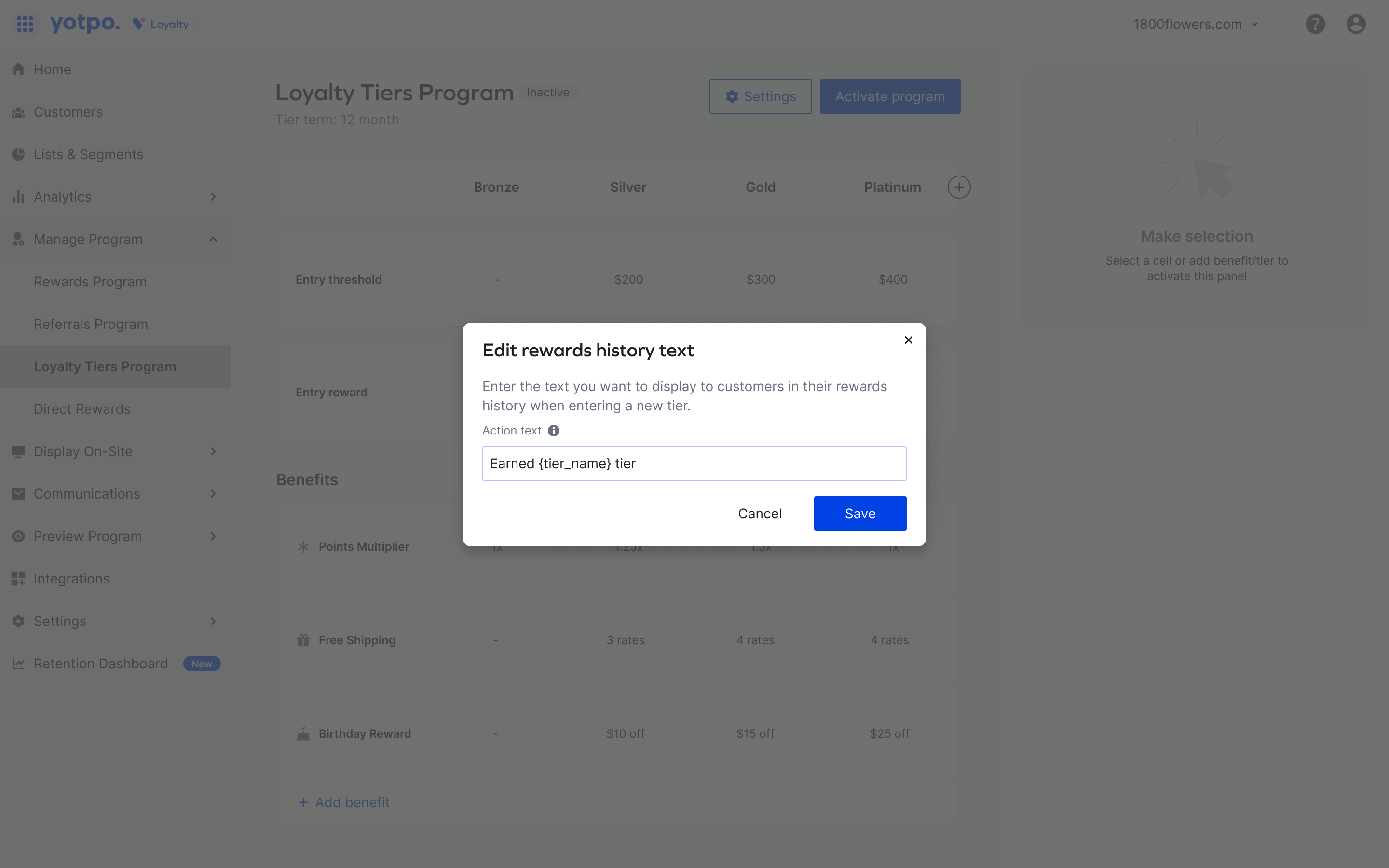 After: Simplified settings modal with focused options